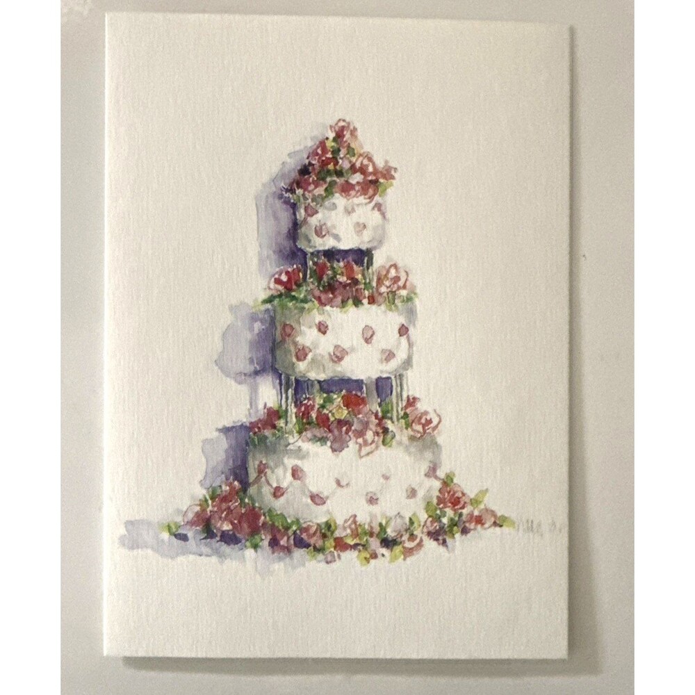 OddBalls 3-Tier Cake Wedding Folded Thank You Card & Envelopes 3.5” X 4.75” 10ct